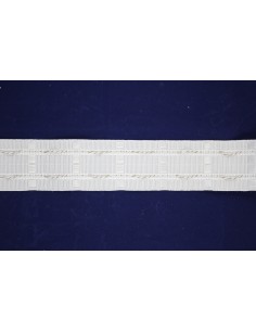 Ruban fronceur pour rideaux 35 mm, blanc