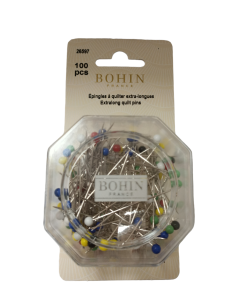 Epingles marque Bohin en Acier n°12 - 46 x 0.85mm pour tissus épais POIDS  100 GR
